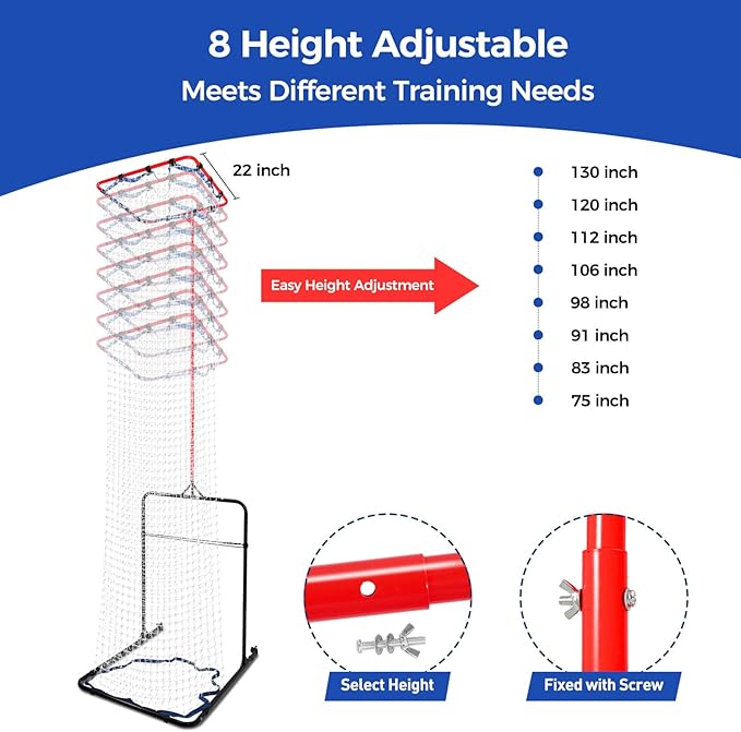 Volleyball Setter Training Equipment 8 Adjustable Heights,Sturdy and Durable 130inch Volleyball Setter Training Net 6 Adjustable Angles for Indoor and Outdoor Training