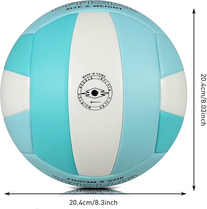 Official Size 5 Glow in The Dark Volleyball, Fluorescent Light Night Volleyball Soft Indoor Outdoor Volleyball Gift Luminous Night Light Ball for Game Gym Training Beach Play with Pump Kit