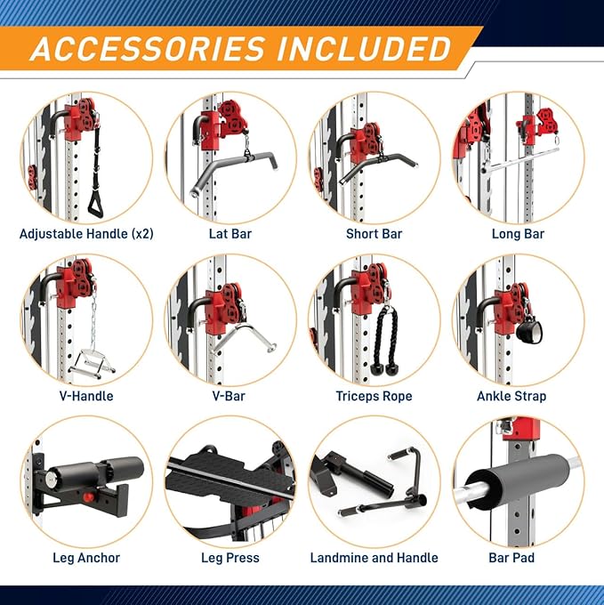 Marcy Pro Deluxe Smith Cage Home Gym System for Weight Training SM-7553