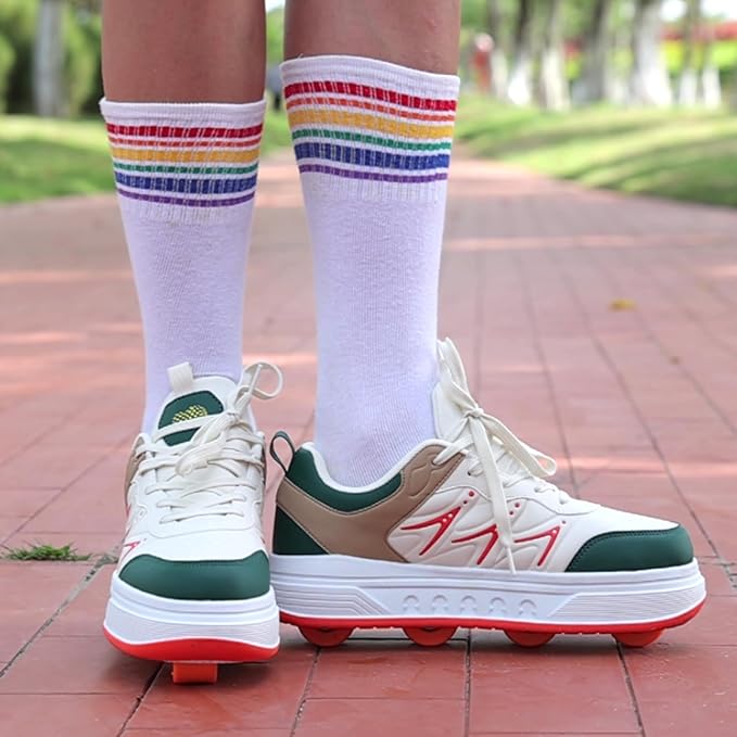 Roller Skate Shoes & Sneakers with Wheels, Outdoor Roller Skates for Girls Boys, Shoes with Wheels for Christmas Birthday Gift