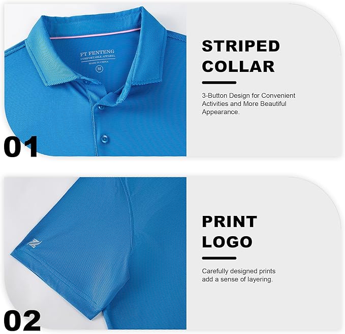 Mens Polo Shirts Short Casual Solid Stylish Dry Fit Performance Designed Collared Golf Polo Shirts for Men