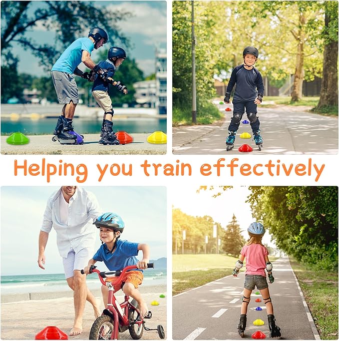 60/30 Pack Soccer Training Cones - Agility Cones with Carry Bag, Sturdy Disc Cones for Sports Training, Soccer, Football, Basketball, Indoor Outdoor Sports, Festive Events, Field Cone Markers