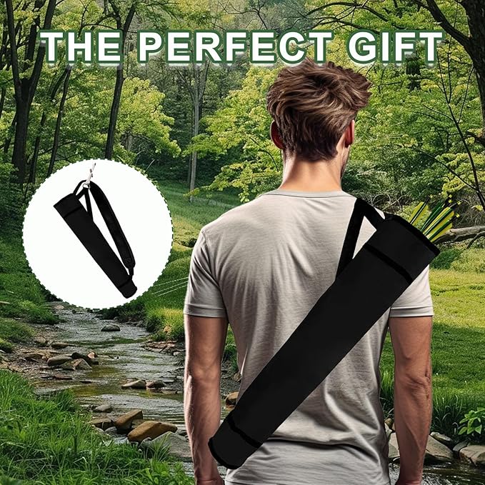 Archery Quiver Back and Hip Quivers Adjustable Arrow Backpack Bag Holder Side Hip Arrows Bag for Compound Recurve Bow Practice Target Hunting