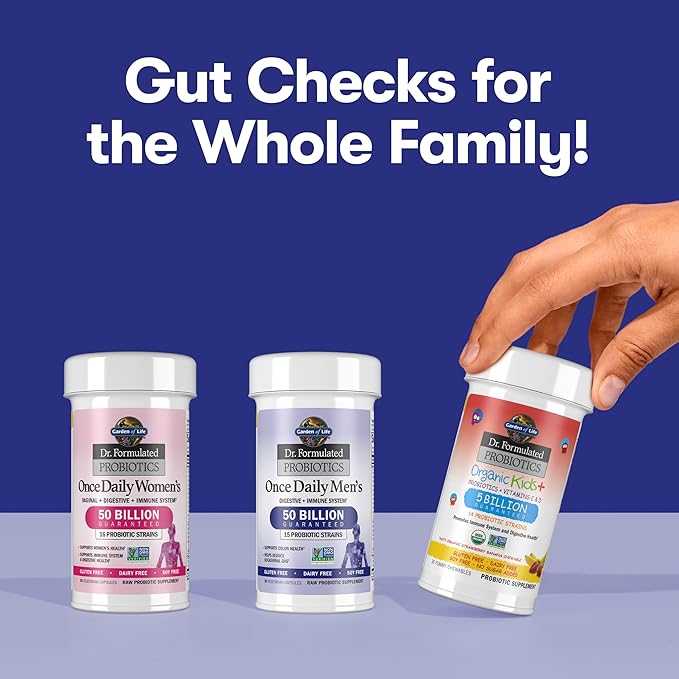 Garden of Life Probiotics for Men, Dr Formulated 50 Billion CFU 15 Probiotics for Digestive Health + Organic Prebiotic Fiber, Colon & Immune Support, Daily Gas Relief, Shelf Stable, 30 Capsules