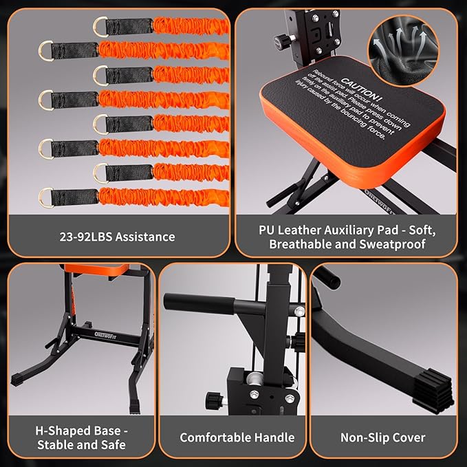 ONETWOFIT Power Tower Pull Up Bar Station Assistive Trainer, Multi-Function Adjustable Height Dip Station for Home Gym Workout, Strength Training Fitness Equipment, Pull Up Stand 360LBS
