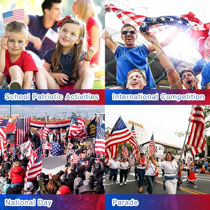 MEICOLY Red White and Blue Face Body Glitter Stick,Hair Glitter Stick for Kids Women,Sparkle Patriotic Pride Chunky Glitter Makeup,4th of July Accessories Outfits for Women