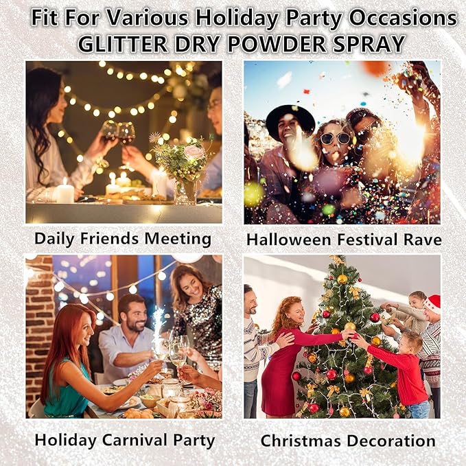 Go Ho Hair and Body Glitter Spray,Gold Glitter Spray Dry Powder Makeup for Clothes,Festival Loose Sparkle Powder,Holographic Ultra Fine Resin Glitters for Crafts,10g