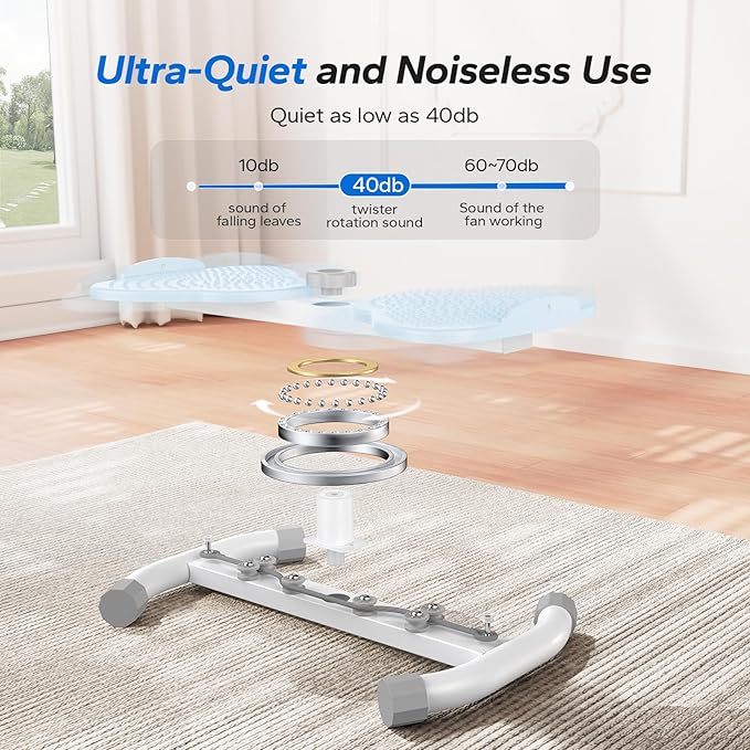 MERACH Waist Twister, Ab Machine with 300 lbs Weight Capacity, Abs Workout for Slim Waist and Core Ab Exercise, Noiseless Home Gym Exercise Equipment for Women Men