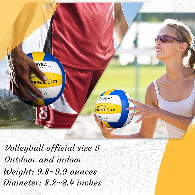 Senston Volleyball Official Size 5 - Waterproof Indoor/Outdoor Soft Volleyball for Kids Youth Adults,Beach Play, Game,Gym,Training