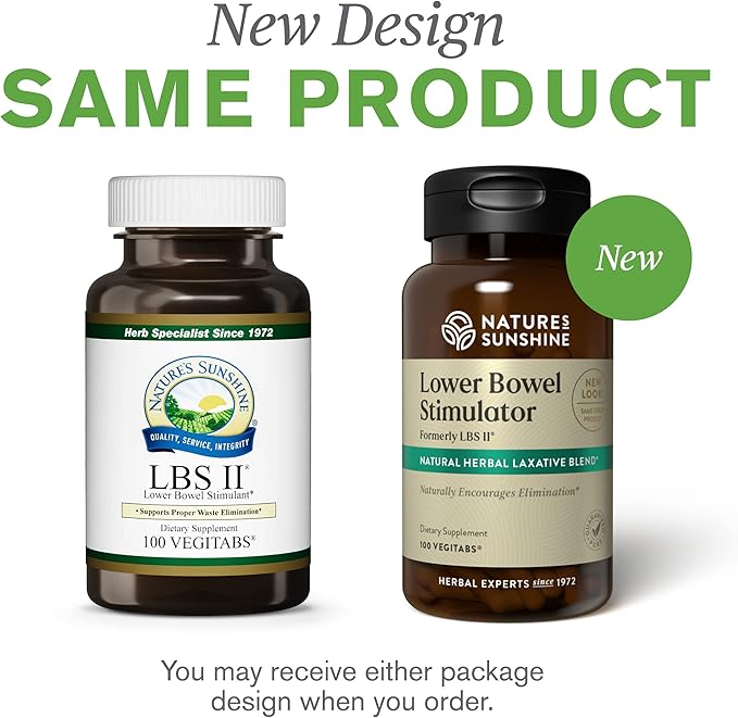 Nature's Sunshine Lower Bowel Stimulator - Helps Relieve Constipation - Cleanse & Detox Your Colon with Natural Herbal Ingredients - 25 Servings - 100 Vegitabs