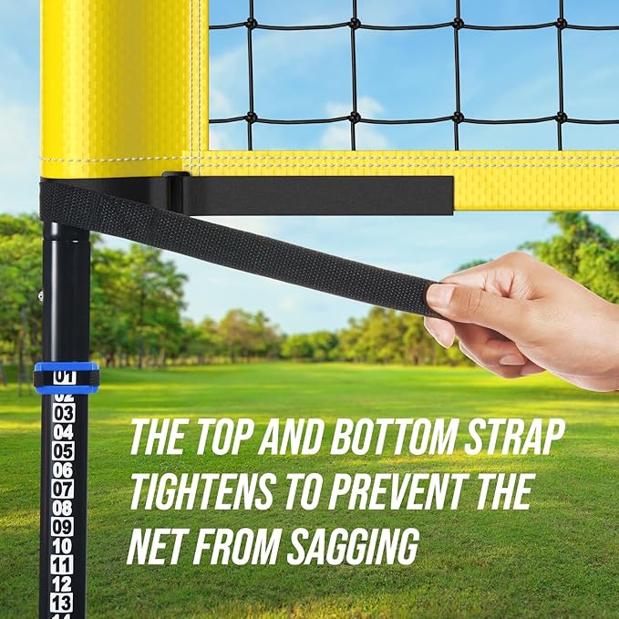 Outdoor Portable Volleyball Net Set System for Backyard - Quick & Easy Setup Adjustable Height Poles, PU Volleyball, Pump and Carrying Bag