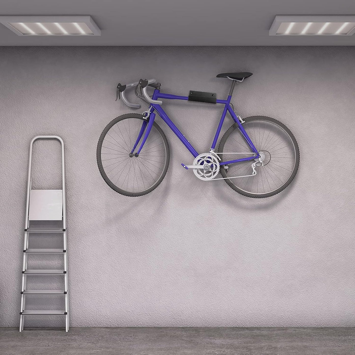 Blulu 4 Pieces Wall Mount Ladder Wall Wheelbarrow Hanger Steel Garage Storage Hook Wheelbarrow Hanger Heavy Duty Garage Storage Organizer for Hang Ladders Carts Chair Bicycle(Black)