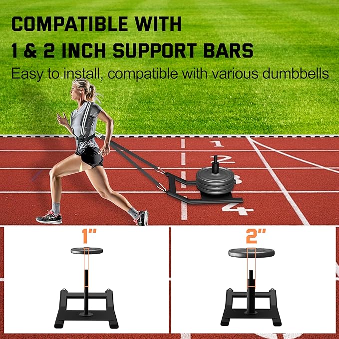 Weight Sled for Training - Heavy Duty Football Sled for Lineman, Sled Pull Workouts, Speed & Strength Training, Football Blocking Sled, Running Sled for Athletes, Weighted Sled for Outdoor & Indoor Workouts