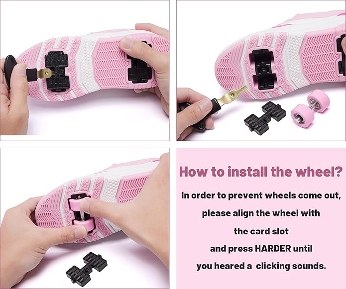 Roller Skate Shoes for Kids Girls Boys Detachable Wheeled Fashion Sneakers