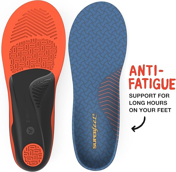Superfeet Work Cushion - Trim-to-Fit Orthotic Shoe Inserts - Professional Grade - Men 5.5-7 / Women 6.5-8
