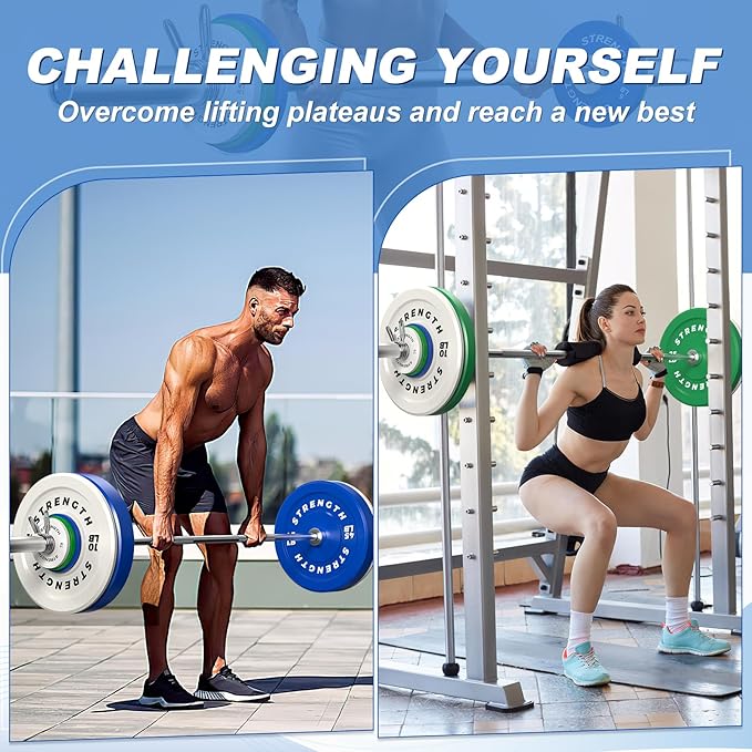 XDDIAS Rubber Weight Plates for Barbell, 2-Inch Olympic Grip Plate for Strength Training, Weightlifting and Bodybuilding in Home & Gym, Solid Cast Iron Weight Plates Pair and Sets