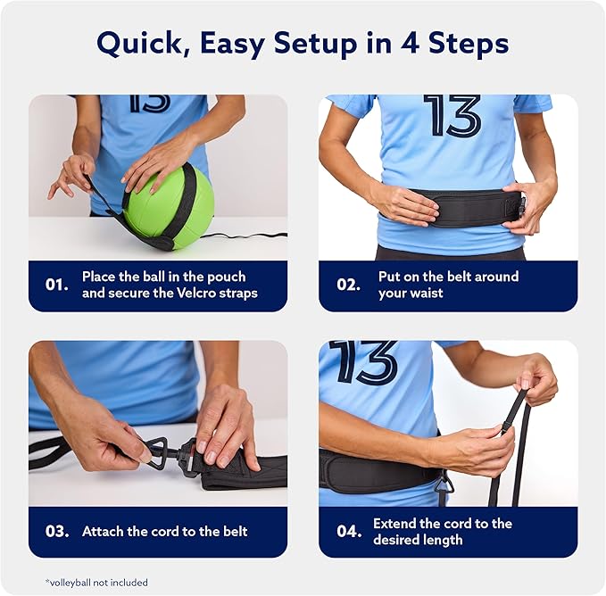 MOTOMY™ Volleyball Training Equipment Aid ‘VolleyPal’ – Solo Rebounder Trainer for Serve, Spike, Set & Pass; Indoor and Outdoor Practice Gear Gifts for Beginners & Experts