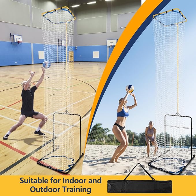 Volleyball Setter Training Equipment 8 Adjustable Heights,Sturdy and Durable 130inch Volleyball Setter Training Net 6 Adjustable Angles for Indoor and Outdoor Training