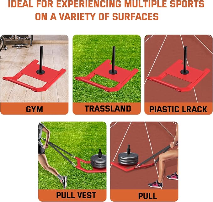 Weight Sled for Training - Heavy Duty Football Sled for Lineman, Sled Pull Workouts, Speed & Strength Training, Football Blocking Sled, Running Sled for Athletes, Weighted Sled for Outdoor & Indoor Workouts