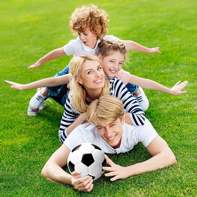 Soccer Ball Size 2 Size 3 Size 4 Size 5 with Pump - Single, 2 or 3 Pack - Official Size & Weight - Classic Indoor Outdoor Soccer Long-Lasting - Ideal Gift for Toddler Kids Boys Girls Youth Adult