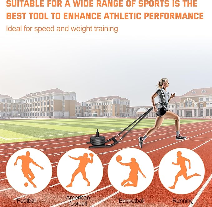 Weight Sled for Training - Heavy Duty Football Sled for Lineman, Sled Pull Workouts, Speed & Strength Training, Football Blocking Sled, Running Sled for Athletes, Weighted Sled for Outdoor & Indoor Workouts