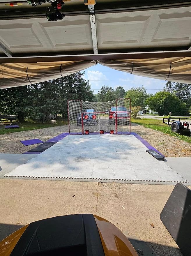 Potent Skateable Synthetic Ice Hockey Tiles (10-Pack, 21.6 SQFT) – Artificial Ice Rink Tiles for Home Hockey Training – Easy Interlocking Assembly, Expandable Design, Durable Self-Lubricating Surface