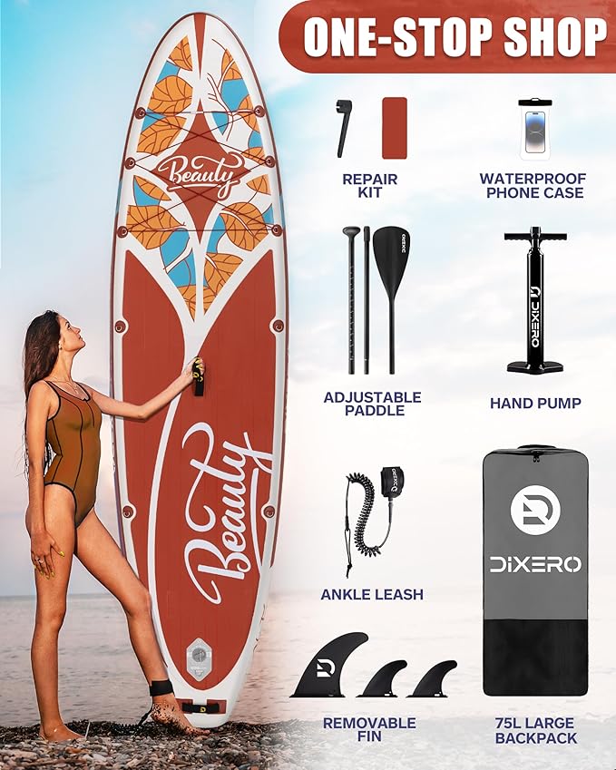 Inflatable Stand Up Paddle Board with SUP Accessories, Anti-Slip EVA Deck, 11'*33" Inflatable Paddle Boards for Adults & Youth of All Skill Levels