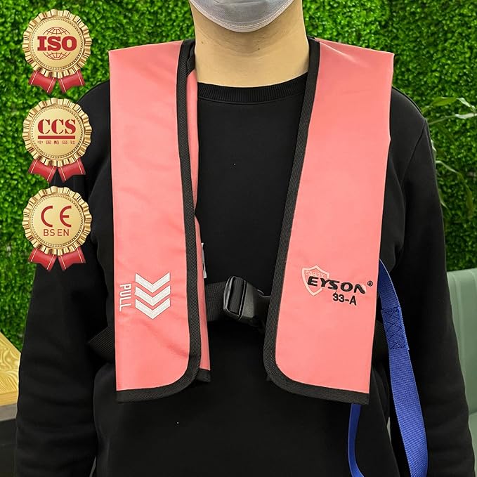 Manual Inflatable Life Jacket|Life Vest for Adults|PFD Low Profile|Supports up to 330 lbs(YSH700)