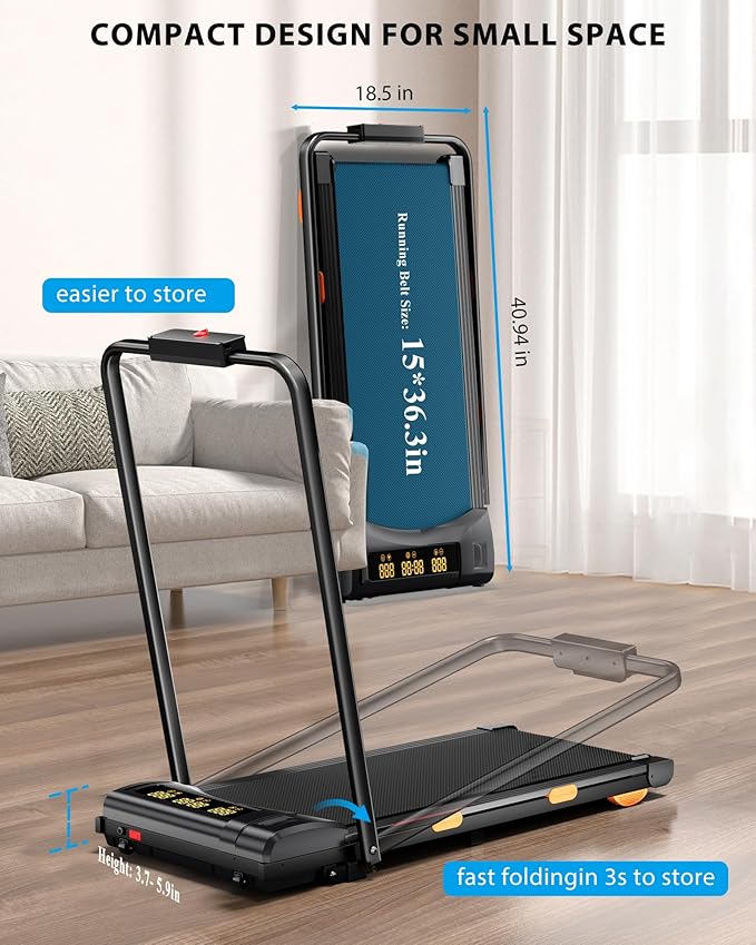 340lb Capacity Walking Pad Treadmill with 12% Incline, Big LED Display Under Desk Treadmill Support Full Manual/3-Preset Countdown/App Mode, Portable Treadmills for Small Spaces