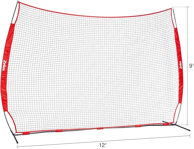 12x9ft / 16x10ft Barricade Backstop Net, Ball Sports Barrier, Practice Net for Baseball, Softball, Lacrosse, Soccer, Basketball and More