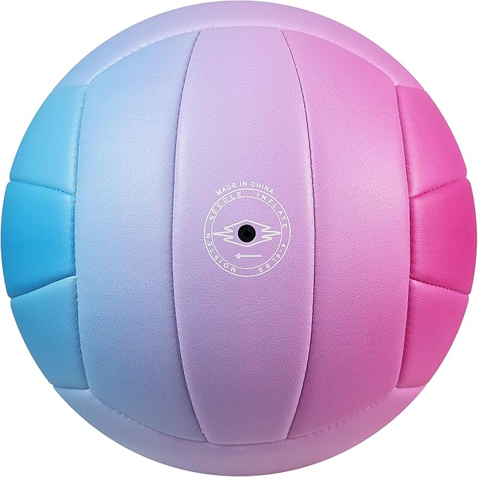 Size 5 Volleyball - Durable PU Leather, Indoor/Outdoor. Soft Control, Great Airtightness for Training/Games. Ideal for All Ages