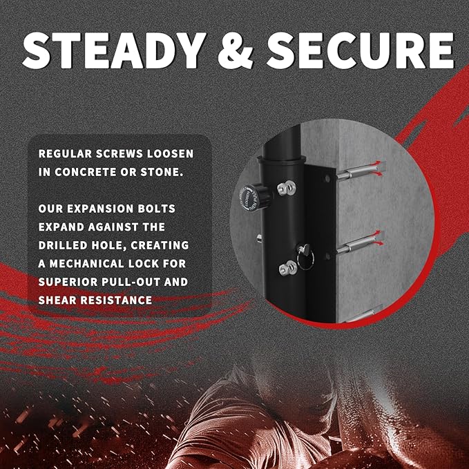 Heavy Bag Hanger Wall Mount Punching Boxing Bag Bracket -Square Tube, Heavy Duty Adjustable Length & Height for Boxing, Taekwondo, Muay Thai Bags, for Home Gym Installation