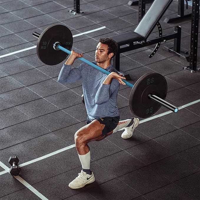 Olympic Barbell 45lb (20kg) - 7ft Bearing Spin Bar for Weightlifting and Strength Training,Ceramic Coating,500 LBS Capacity,28mm High Whip,Fits 2" Plates,for Home Gym