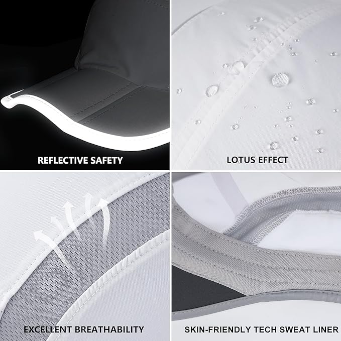 GADIEMKENSD Reflective Folding Outdoor Hat Unstructured Design UPF 50+ Sun Protection Sport Hats for Womens and Mens