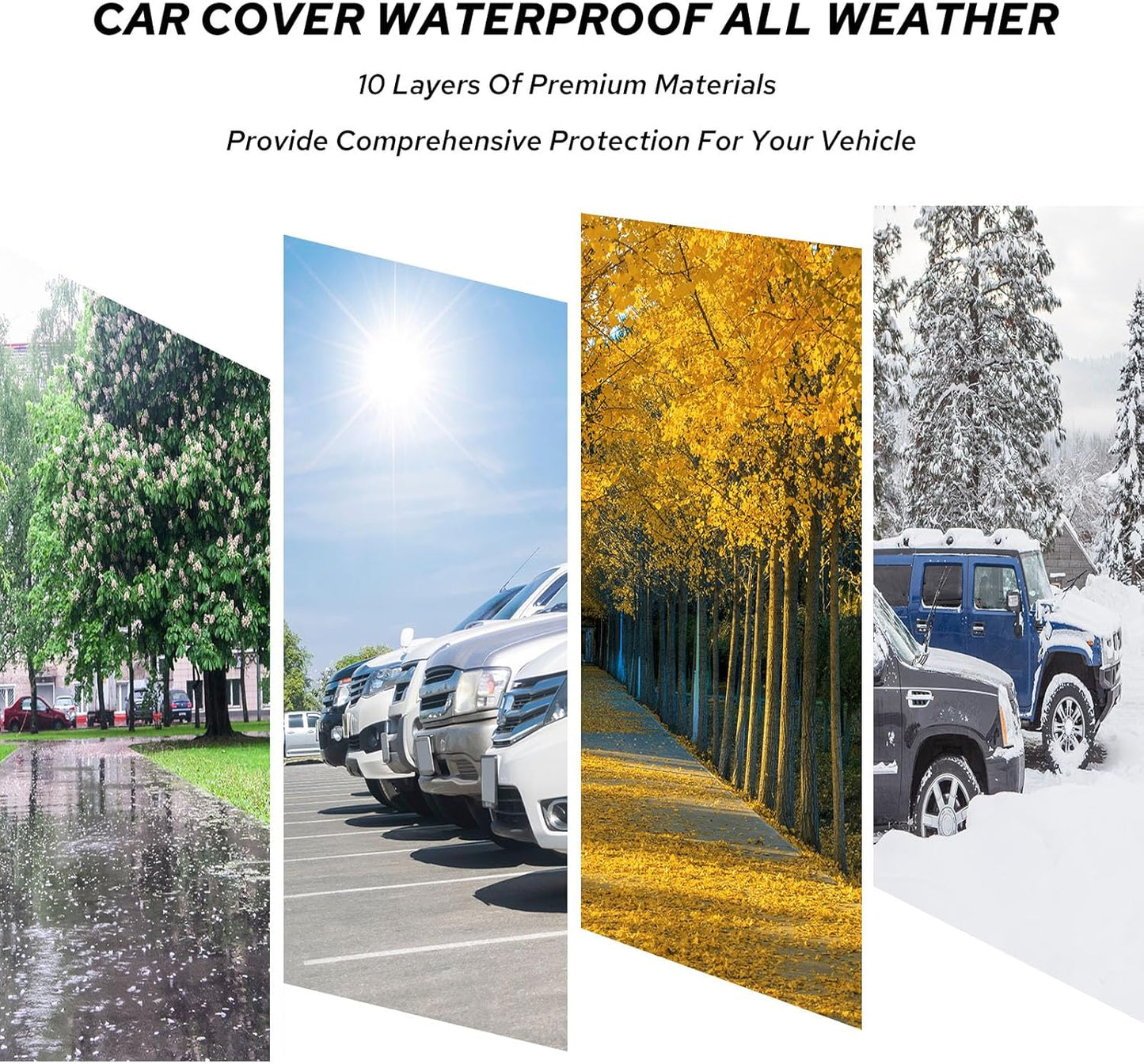 10-Layer for Toyota Corolla Car Cover Waterproof All Weather for Automobiles, Outdoor Full Exterior Covers Rain Snow UV Protection with Door Zipper, Fit for Toyota Corolla 2000-2024