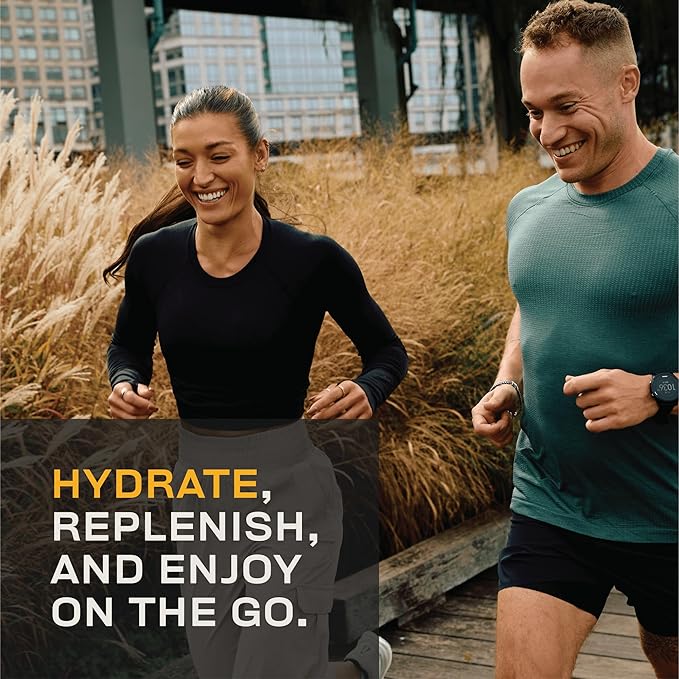 Gainful Hydration + Caffeine Powder Packets with Key Electrolytes Magnesium & Sodium + L Theanine, Low Sugar Drink Mix, Tropical Mango, 21 Sticks