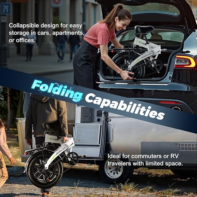 DriftGod Folding Electric Bike for Adults β 1000W Motor, 20"x3" Fat Tire, 48V Removable Battery, All-Terrain E-Bike with 7-Speed, Front Suspension β Powerful Foldable Ebike for Commuter