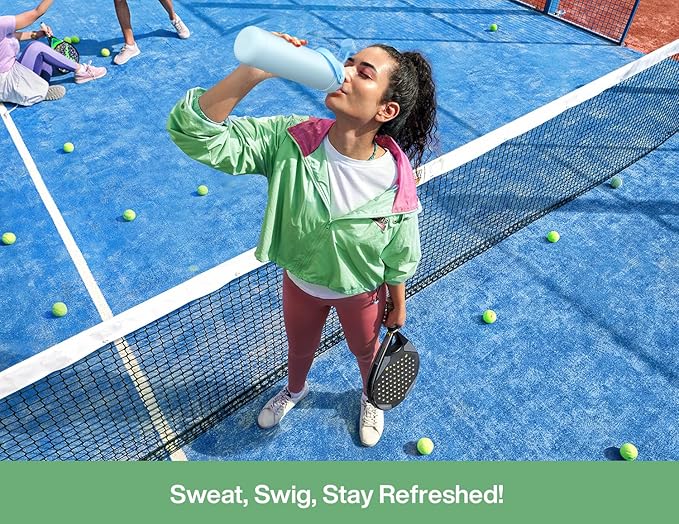 26 oz Insulated Water Bottle with 2-in-1 Straw and Spout Lid, Keep Cold 24H, Leak-Proof, Fits in Car Cup Holder, Stainless Steel Water Bottle for Sports, Travel, and School (Mint)