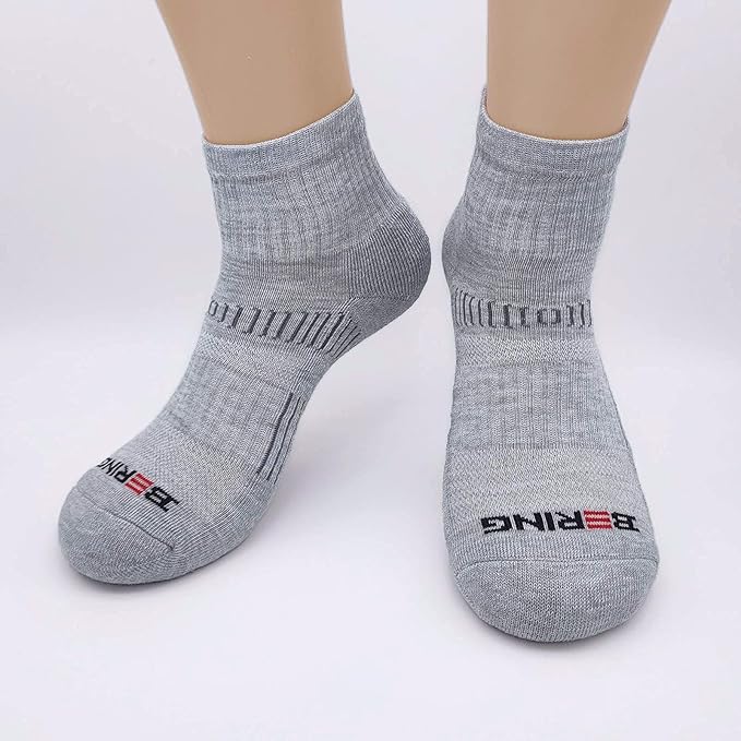 BERING Men's Athletic Ankle Socks Cushioned Quarter Running (6 Pairs)