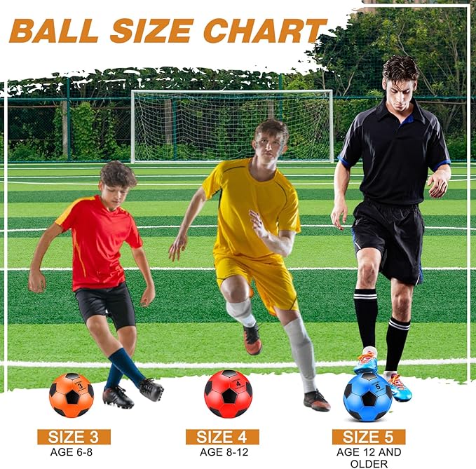 12 Pack Operation Christmas Bulk Items Soccer Ball with Pump Needles, Official Size 3/4/5 Soccer Ball Deflated Gift for Christian Charity Donation Training Practice