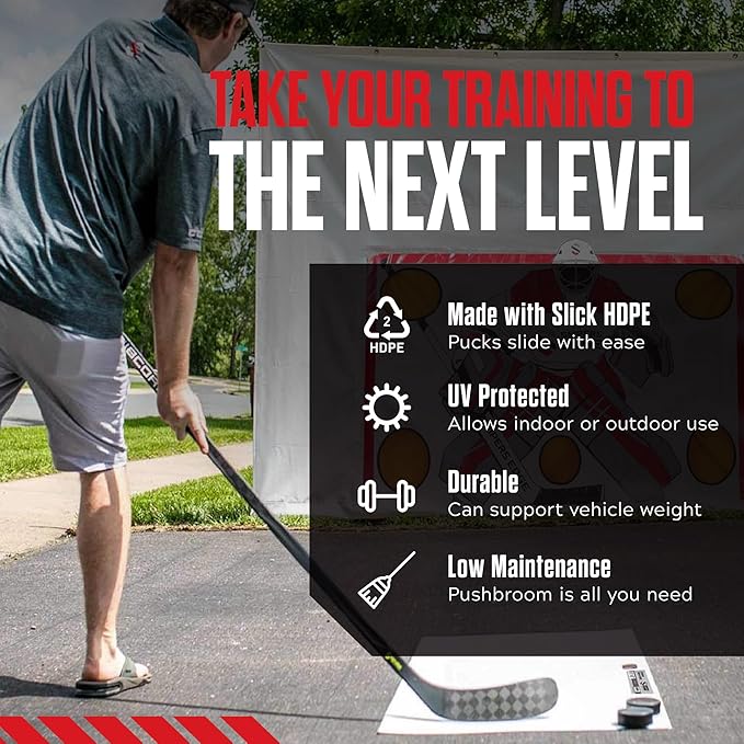 Snipers Edge Hockey - Hockey Shooting Pad - Simulates Real Ice, Heavy Duty, Weather Proof Coating, Portable and Convenient