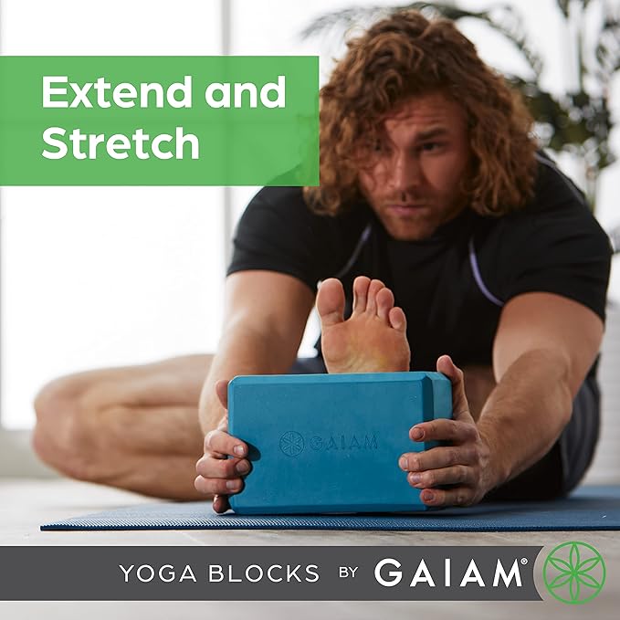 Gaiam Yoga Block - Supportive Latex-Free Eva Foam - Soft Non-Slip Surface with Beveled Edges for Yoga, Pilates, Meditation - Yoga Accessories for Stability, Balance, Deepen Stretches