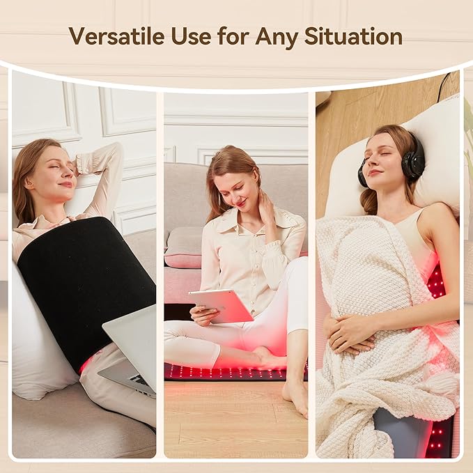 Red Light Therapy Mat, 40" x 16.5" Red Light Therapy for Body with 420LEDs, 660nm 850nm Infrared Light Therapy with Timer for Back Shoulder Waist Knees for Women Men