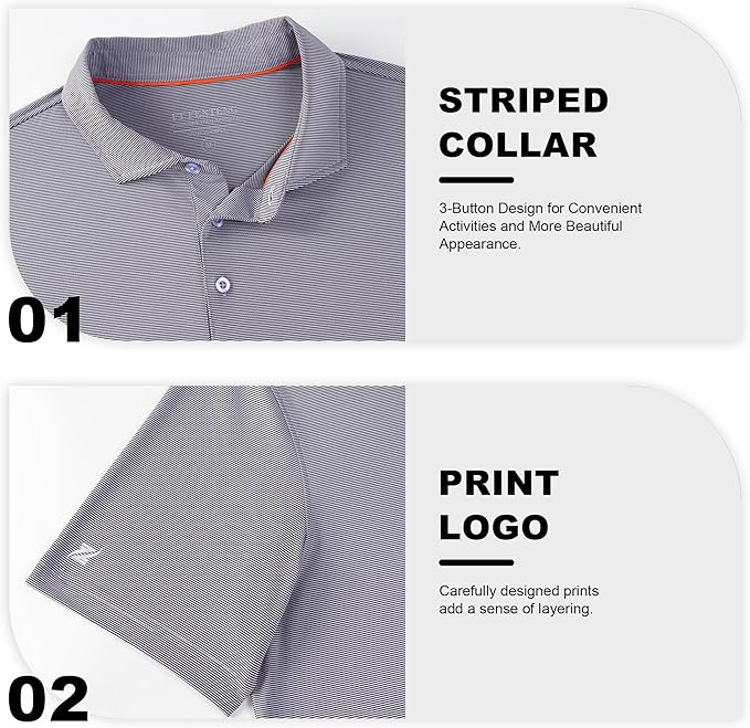 Mens Polo Shirts Short Casual Solid Stylish Dry Fit Performance Designed Collared Golf Polo Shirts for Men
