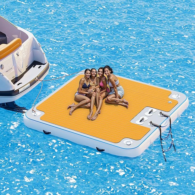 Specraft Inflatable Floating Dock, Non-Slip Air Dock Platform loating Island Raft with Rope Ladder for Pool Lake Beach Ocean