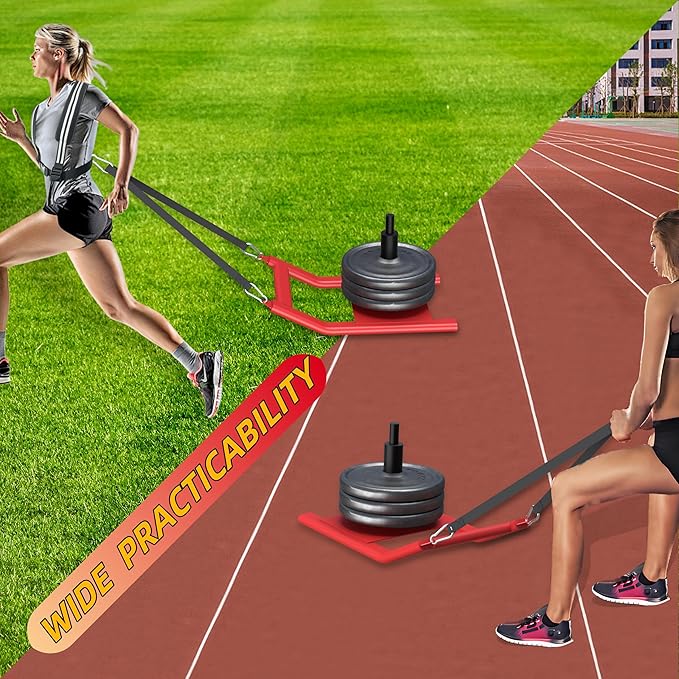Weight Sled for Training - Heavy Duty Football Sled for Lineman, Sled Pull Workouts, Speed & Strength Training, Football Blocking Sled, Running Sled for Athletes, Weighted Sled for Outdoor & Indoor Workouts