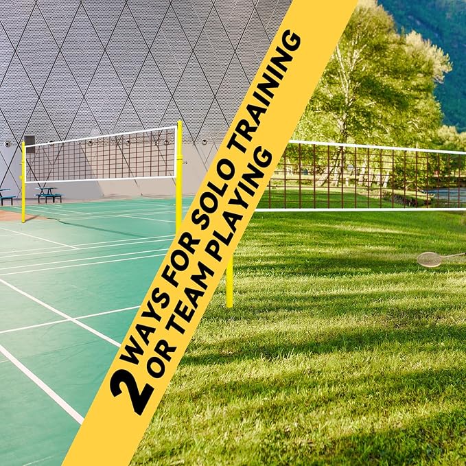 Volleyball Net Outdoor - Portable Badminton & Volleyball Post, Adjustable Heights Volleyball Poles Net Set for Backyard, Beach
