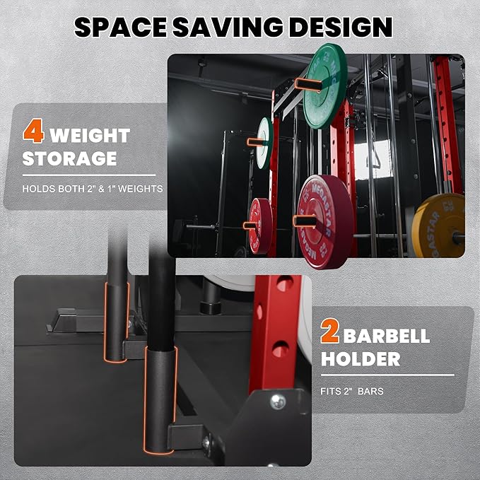 Power Rack for Home Gym – 2000LB Capacity Multifunction Squat Rack with Cable Crossover, Includes 16 Professional attachments for Home Gym Strength Training, P63 Rampage