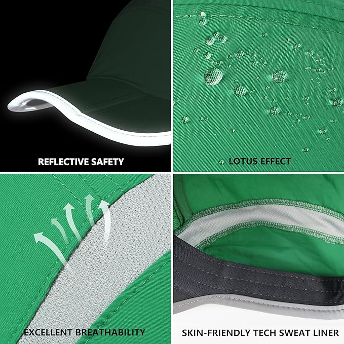 GADIEMKENSD Reflective Folding Outdoor Hat Unstructured Design UPF 50+ Sun Protection Sport Hats for Womens and Mens