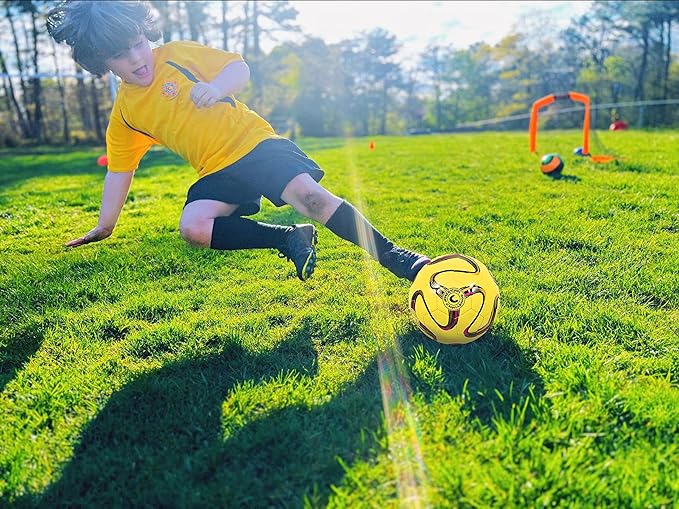 American Challenge Brasilia Soccer Ball – Soccer Ball Size 5, 4, 3 & 2 – for Youth & Adults – Ideal for Practice, Training & Grass Fields